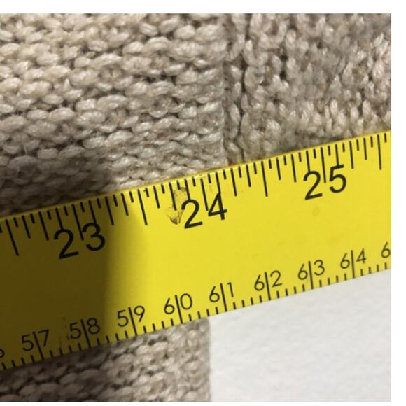 VTG Mens L Sweater Tan Linen Cotton Blend Old School Soft Oversized Harbour Club - Picture 5 of 10